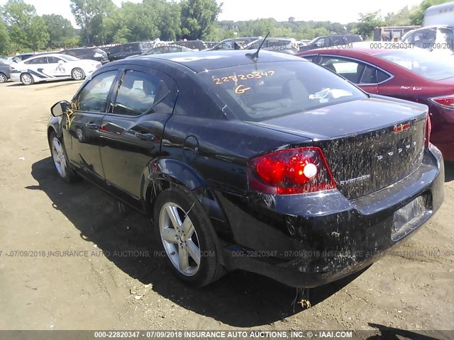 1C3CDZCB4DN682297 - 2013 DODGE AVENGER SXT BLACK photo 3