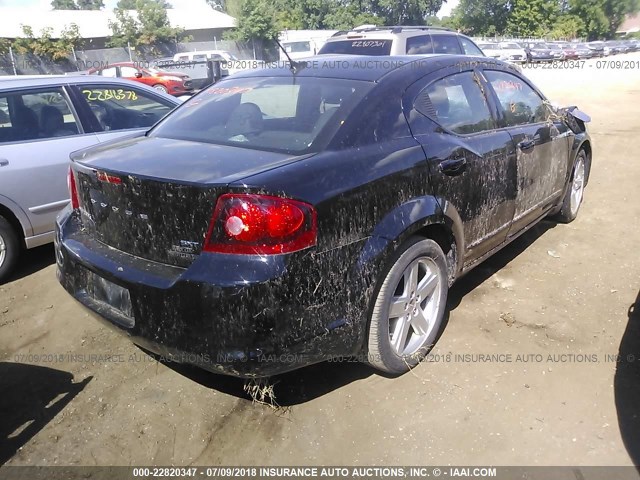 1C3CDZCB4DN682297 - 2013 DODGE AVENGER SXT BLACK photo 4