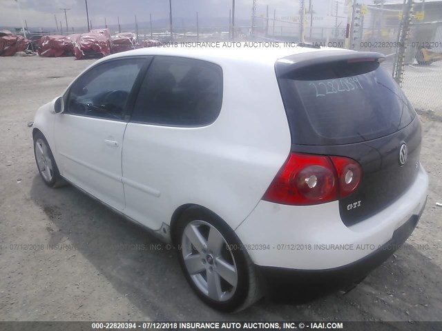 WVWFV71K76W196318 - 2006 VOLKSWAGEN NEW GTI WHITE photo 3