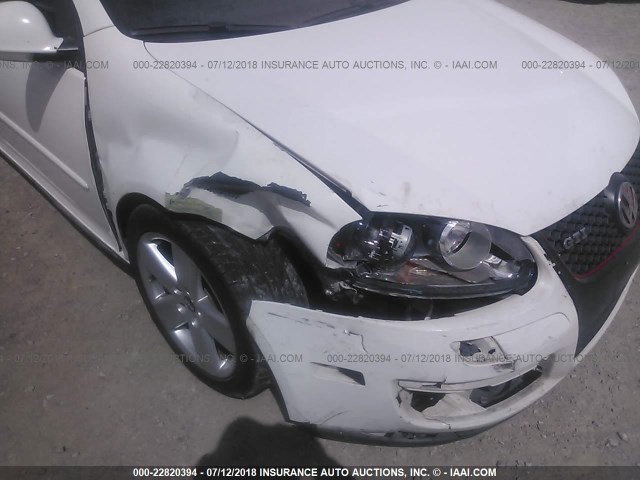 WVWFV71K76W196318 - 2006 VOLKSWAGEN NEW GTI WHITE photo 6