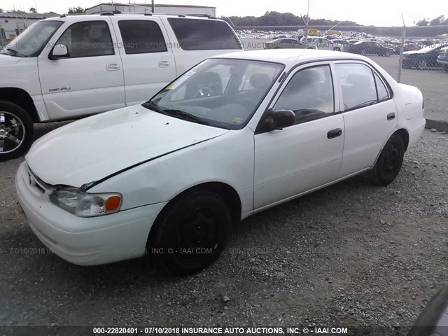 1NXBR12EXYZ387623 - 2000 TOYOTA COROLLA VE/CE/LE WHITE photo 2