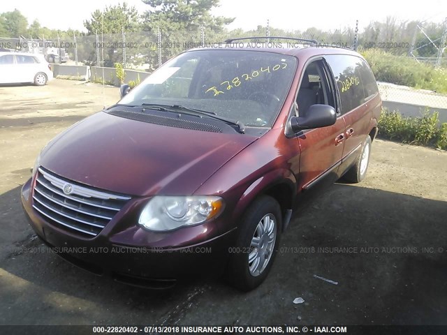 2A4GP54L07R160031 - 2007 CHRYSLER TOWN & COUNTRY TOURING MAROON photo 2