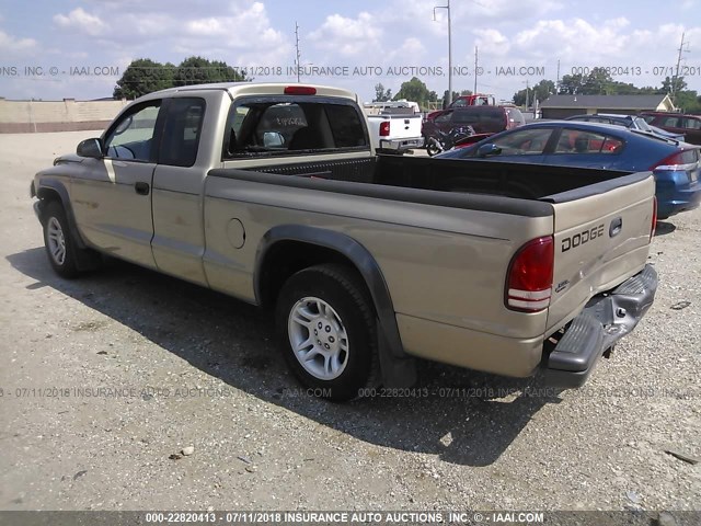 1B7GL12XX2S530859 - 2002 DODGE DAKOTA SXT TAN photo 3