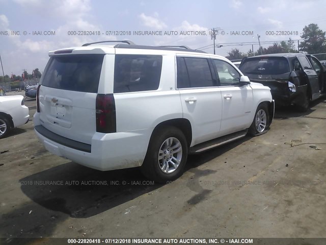 1GNSKBKC6JR111890 - 2018 CHEVROLET TAHOE K1500 LT WHITE photo 4