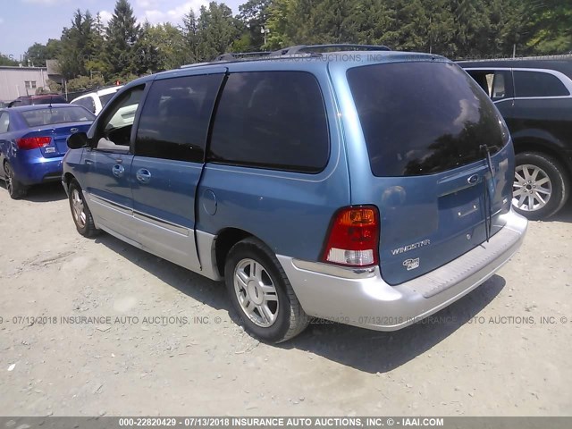 2FMDA56481BB74822 - 2001 FORD WINDSTAR SEL BLUE photo 3