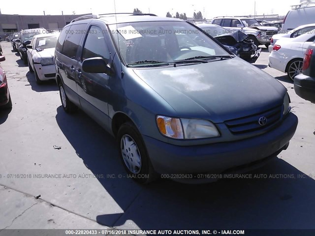 4T3ZF13C41U372486 - 2001 TOYOTA SIENNA LE/XLE BLUE photo 1