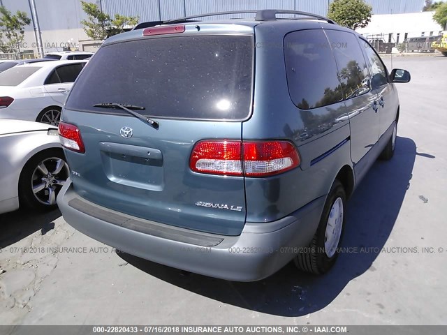 4T3ZF13C41U372486 - 2001 TOYOTA SIENNA LE/XLE BLUE photo 4