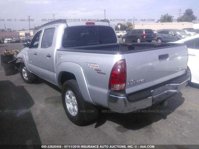 5TEJU62N55Z118587 - 2005 TOYOTA TACOMA DOUBLE CAB PRERUNNER SILVER photo 3