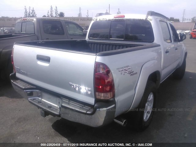 5TEJU62N55Z118587 - 2005 TOYOTA TACOMA DOUBLE CAB PRERUNNER SILVER photo 4