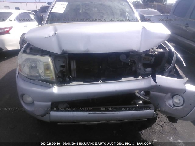 5TEJU62N55Z118587 - 2005 TOYOTA TACOMA DOUBLE CAB PRERUNNER SILVER photo 6