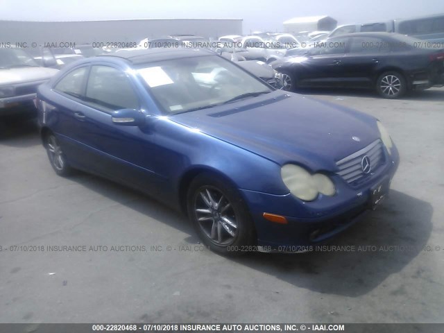 WDBRN40J43A423685 - 2003 MERCEDES-BENZ C 230K SPORT COUPE BLUE photo 1