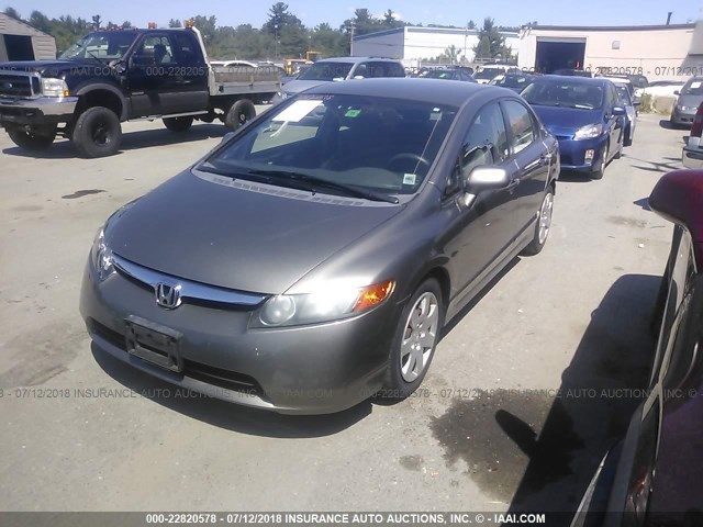 2HGFA15588H333881 - 2008 HONDA CIVIC LX GRAY photo 2