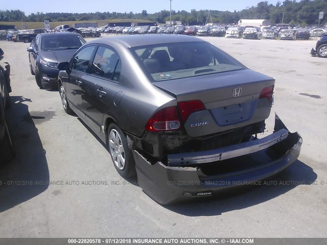 2HGFA15588H333881 - 2008 HONDA CIVIC LX GRAY photo 3