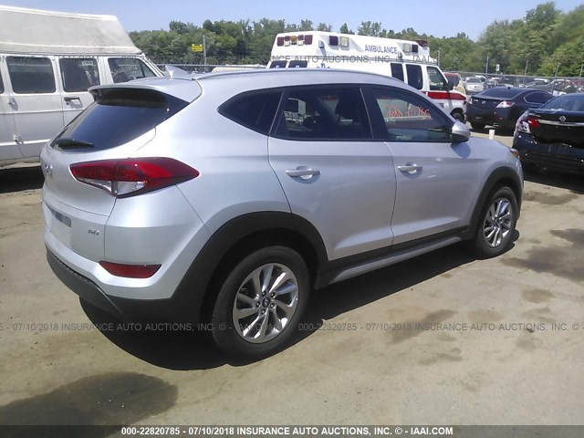 KM8J3CA48JU732994 - 2018 HYUNDAI TUCSON LIMITED/SPORT AND ECO/SE SILVER photo 4
