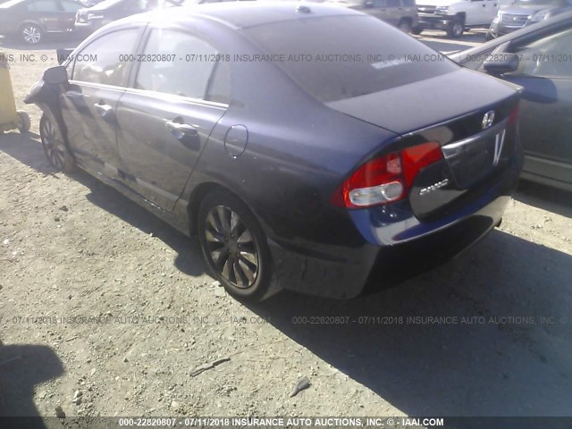 2HGFA169X9H526326 - 2009 HONDA CIVIC EXL ლურჯი ფოტო 3