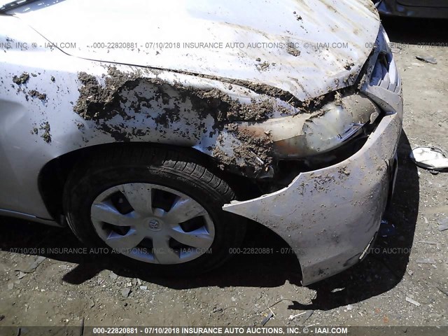 4T1BE46K68U247324 - 2008 TOYOTA CAMRY CE/LE/XLE/SE SILVER photo 6