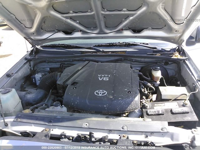 5TELU42NX6Z218103 - 2006 TOYOTA TACOMA DOUBLE CAB ვერცხლისფერი ფოტო 10