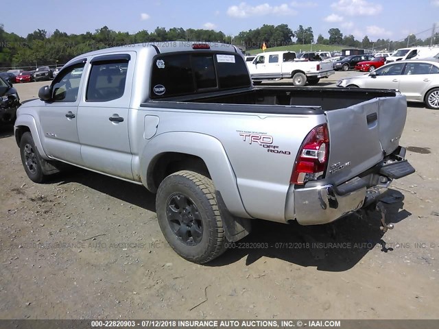 5TELU42NX6Z218103 - 2006 TOYOTA TACOMA DOUBLE CAB ვერცხლისფერი ფოტო 3