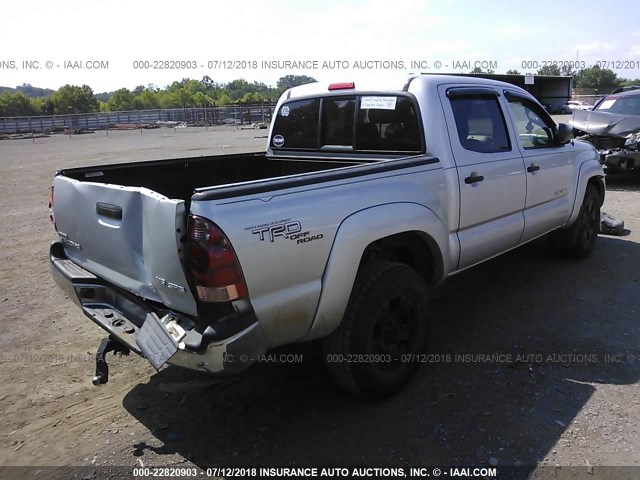 5TELU42NX6Z218103 - 2006 TOYOTA TACOMA DOUBLE CAB ვერცხლისფერი ფოტო 4