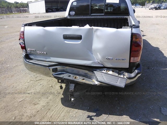 5TELU42NX6Z218103 - 2006 TOYOTA TACOMA DOUBLE CAB SILVER photo 6