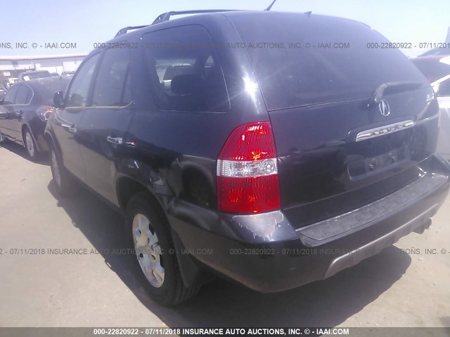 2HNYD18232H529468 - 2002 ACURA MDX BLACK photo 3