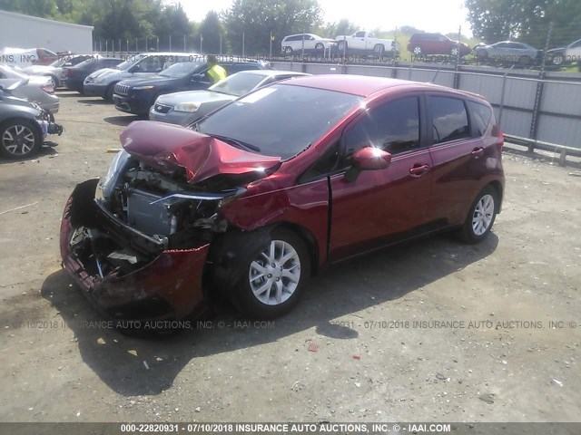 3N1CE2CP4HL376639 - 2017 NISSAN VERSA NOTE S/S PLUS/SV/SL/SR RED photo 2