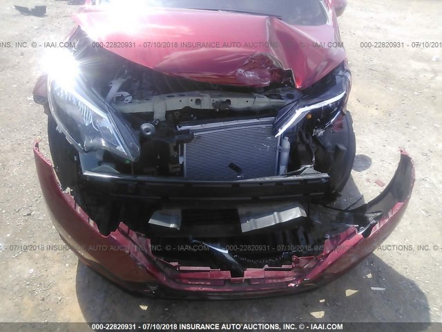 3N1CE2CP4HL376639 - 2017 NISSAN VERSA NOTE S/S PLUS/SV/SL/SR RED photo 6