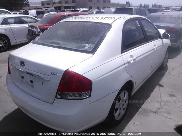 KNAFE121185502096 - 2008 KIA SPECTRA EX/LX/SX WHITE photo 4