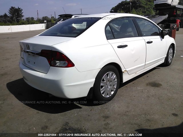 1HGFA15309L014672 - 2009 HONDA CIVIC VP WHITE photo 4