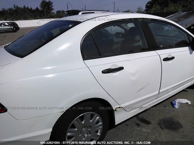 1HGFA15309L014672 - 2009 HONDA CIVIC VP WHITE photo 6