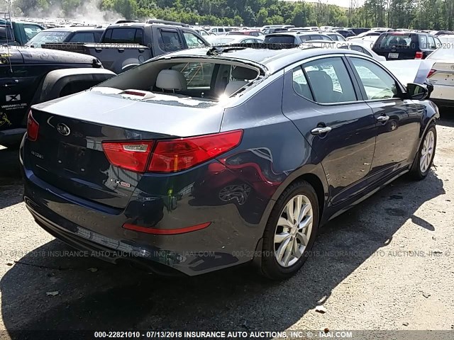 5XXGN4A7XFG437028 - 2015 KIA OPTIMA EX BLUE photo 4