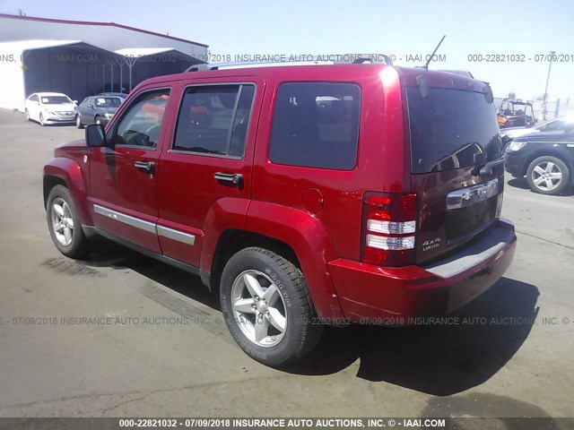 1J8GN58K08W182545 - 2008 JEEP LIBERTY LIMITED RED photo 3