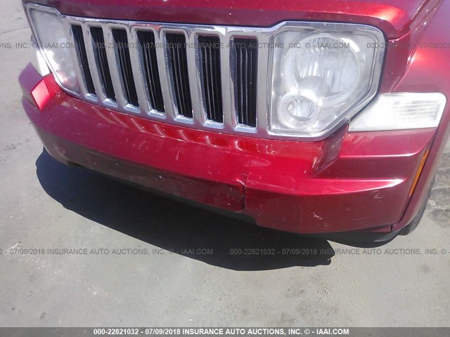 1J8GN58K08W182545 - 2008 JEEP LIBERTY LIMITED RED photo 6