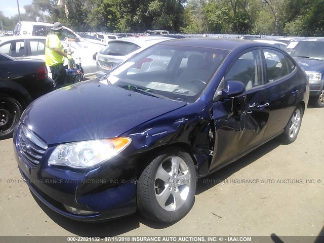 KMHDU4AD9AU164593 - 2010 HYUNDAI ELANTRA BLUE/GLS/SE BLUE photo 2