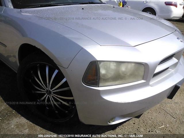 2B3KA43R67H720062 - 2007 DODGE CHARGER SE/SXT SILVER photo 6