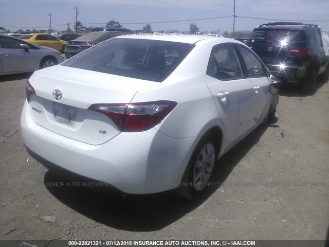 5YFBURHE8GP452618 - 2016 TOYOTA COROLLA L/LE/LE PLS/PRM/S/S PLS WHITE photo 4