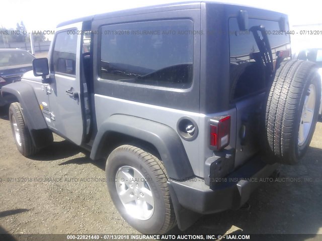 1C4GJWAG1EL113732 - 2014 JEEP WRANGLER SPORT SILVER photo 3