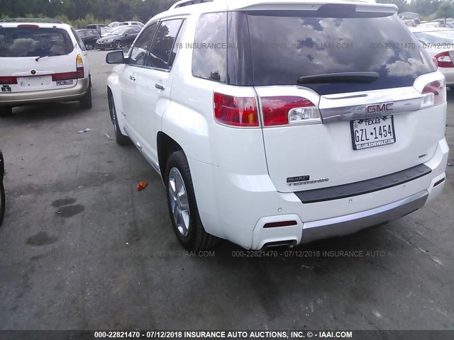 2GKALUEK5E6268736 - 2014 GMC TERRAIN DENALI WHITE photo 3