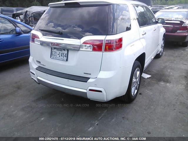 2GKALUEK5E6268736 - 2014 GMC TERRAIN DENALI WHITE photo 4