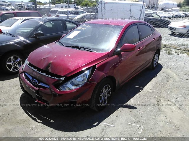 KMHCT4AE1DU538982 - 2013 HYUNDAI ACCENT GLS/GS RED photo 2