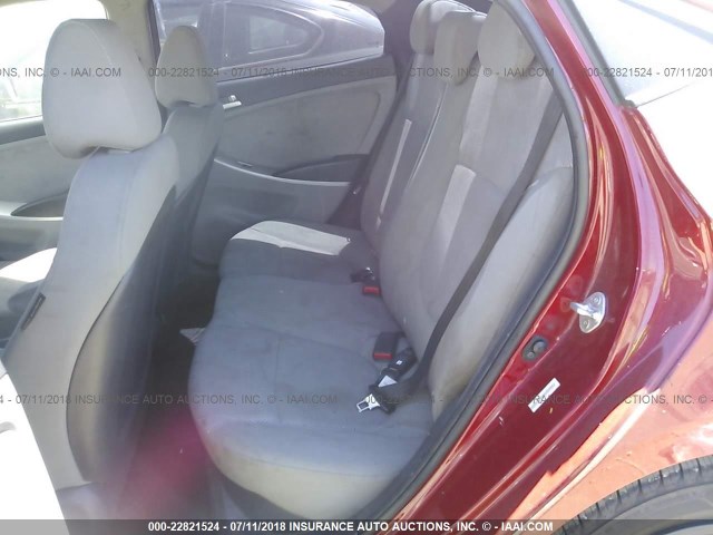 KMHCT4AE1DU538982 - 2013 HYUNDAI ACCENT GLS/GS RED photo 8