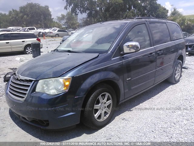 2A8HR54P68R786622 - 2008 CHRYSLER TOWN & COUNTRY TOURING BLUE photo 2