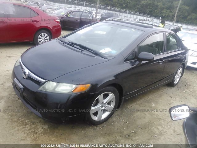 1HGFA16897L033373 - 2007 HONDA CIVIC EX BLACK photo 2