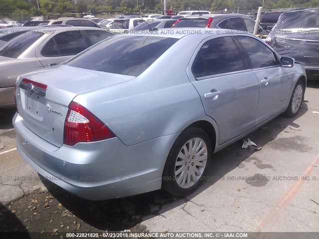 3FADP0L33AR159654 - 2010 FORD FUSION HYBRID BLUE photo 4