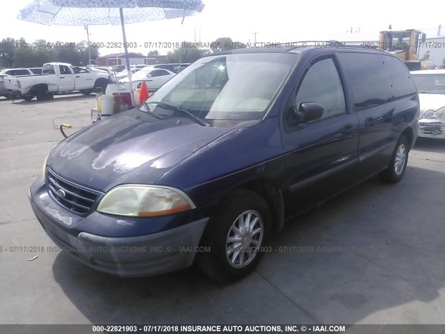 2FMZA5148XBB28638 - 1999 FORD WINDSTAR LX BLUE photo 2