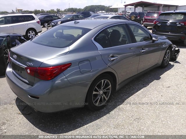 JN1BV7APXFM345863 - 2015 INFINITI Q50 PREMIUM/SPORT GRAY photo 4