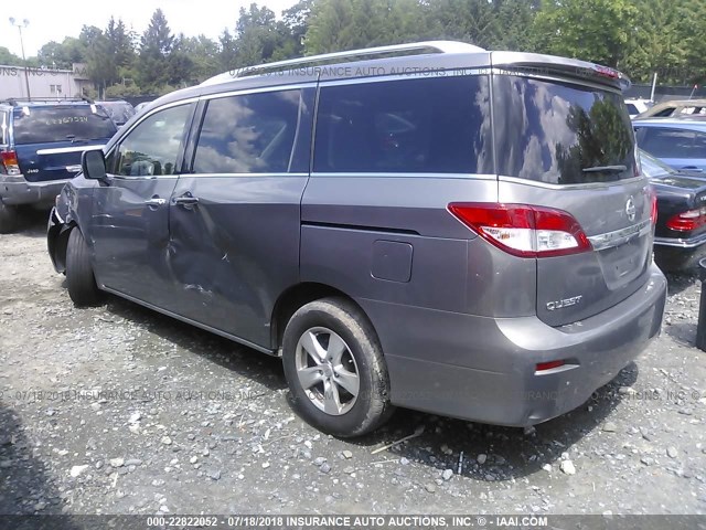 JN8AE2KP7G9153996 - 2016 NISSAN QUEST S/SV/SL/PLATINUM GRAY photo 3