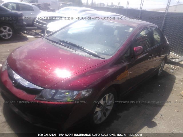 19XFA1F94AE004399 - 2010 HONDA CIVIC EXL ბურგუნდია ფოტო 2