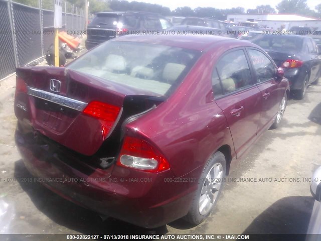 19XFA1F94AE004399 - 2010 HONDA CIVIC EXL ბურგუნდია ფოტო 4
