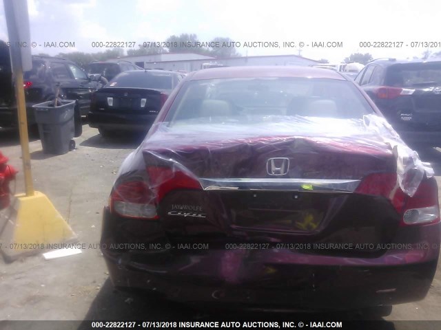 19XFA1F94AE004399 - 2010 HONDA CIVIC EXL ბურგუნდია ფოტო 6